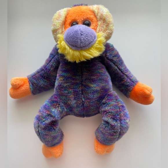 14” Ty Orangutan Beanie Buddy /Purple Orange Yellow in Colour - Picture 3 of 8